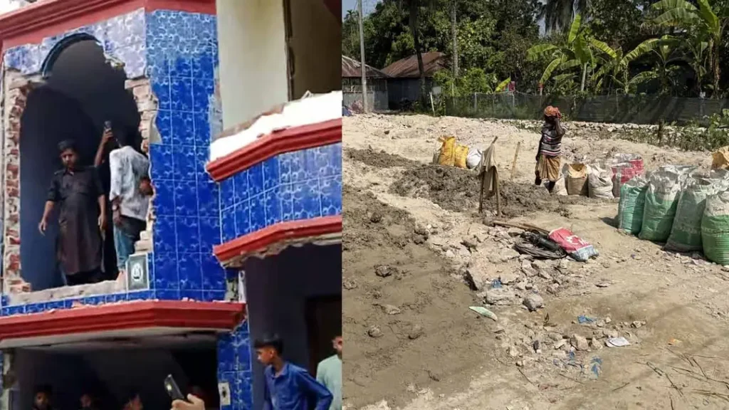 পাবনায় শিশু হত্যা: আসামির বাড়ি গুঁড়িয়ে দিল জনতা